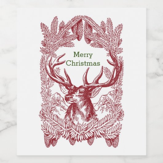 rendieren wijn etiket (Enkel label)