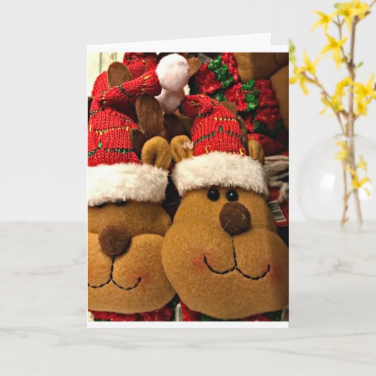 **RENDIEREN ZEGGEN VROLIJK KERSTFEEST** KAART (Gele Bloem)