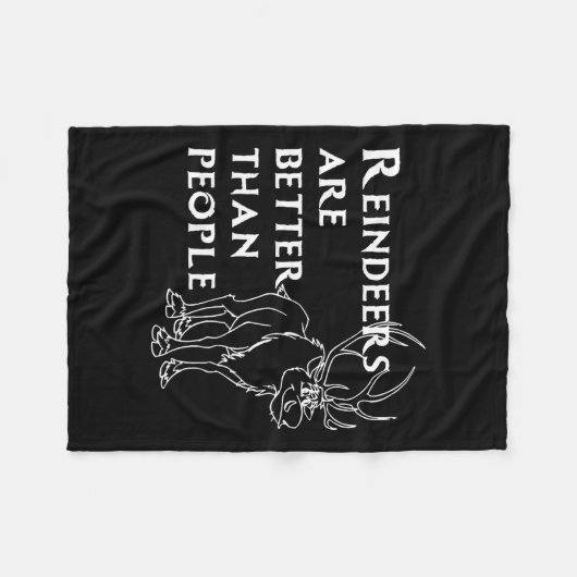 Rendieren zijn beter dan mensen plezier kerst Rei Fleece Deken (Voorkant (Horizontaal))