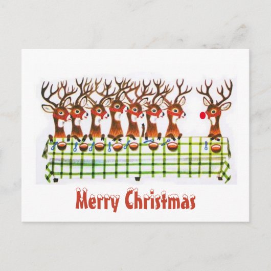  rendieretjes met een rudolf kerstmis briefkaart (Voorkant)