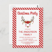 Rendierfamilie - Corporate Christmas Party Briefkaart (Voorkant / Achterkant)