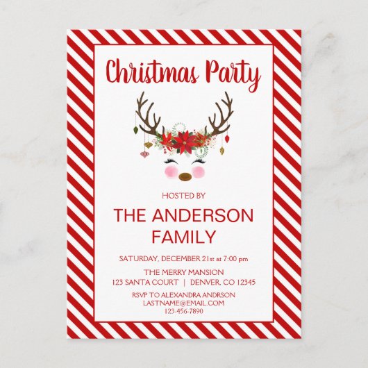 Rendierfamilie - Corporate Christmas Party Briefkaart (Voorkant)