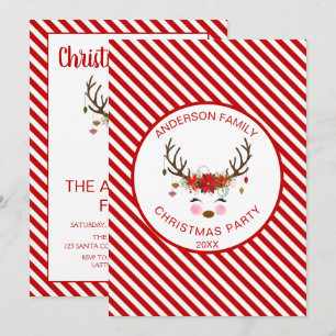 Rendierfamilie - Corporate Christmas Party Kaart