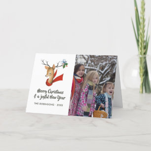rendierfamilie foto's feestdagen kaart
