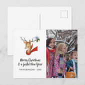 rendierfamilie foto's feestdagenkaart (Voorkant / Achterkant)