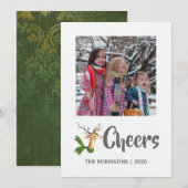 rendierfamilie foto's feestdagenkaart (Voorkant / Achterkant)