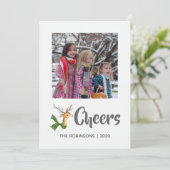 rendierfamilie foto's feestdagenkaart (Staand voorkant)