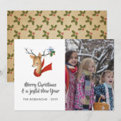  rendierfamilie foto's feestdagenkaart (Voorkant / Achterkant)