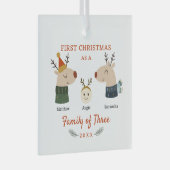 Rendierfamilie van drie eerste kerstdagen glas ornament (Voorkant Rechts)