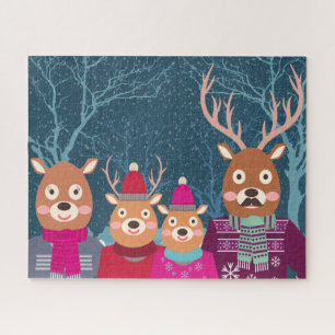 Rendierfamilie Winterpuzzel Legpuzzel