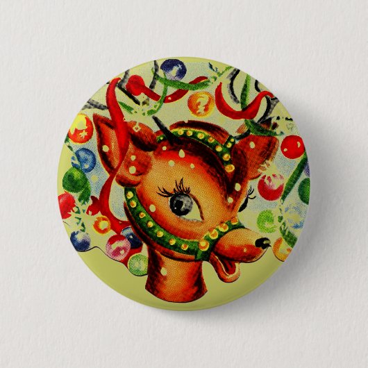  rendierfeestdagen ronde button 5,7 cm (Voorkant)