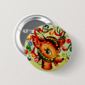  rendierfeestdagen ronde button 5,7 cm (Voorkant /achterkant)