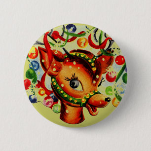  rendierfeestdagen ronde button 5,7 cm