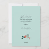 RendierFloral | Poinsettia Pine Bough Happy Feestdagenkaart (Achterkant)