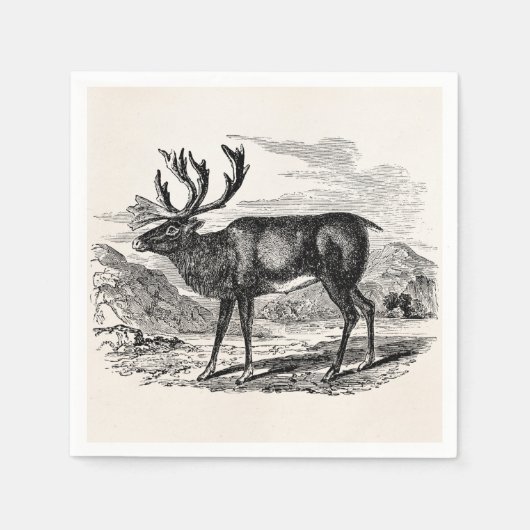 rendiergepersonaliseerde deer-illustratie servetten (Voorkant)