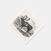 rendiergepersonaliseerde deer-illustratie servetten (Hoek)