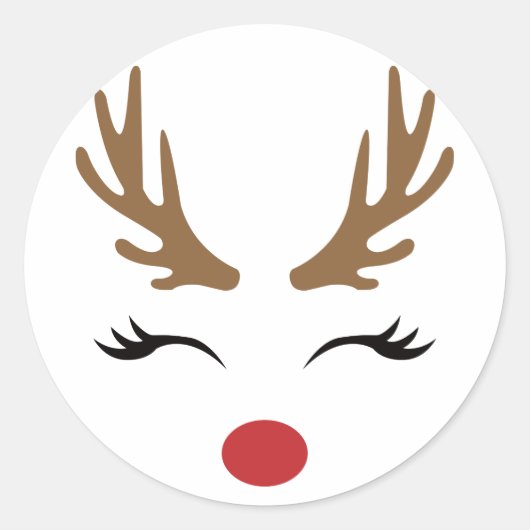 rendiergezicht ronde sticker (Voorkant)