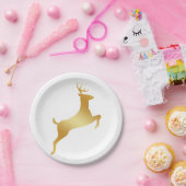 Rendiergouden silhouette papieren bordje (Feest)