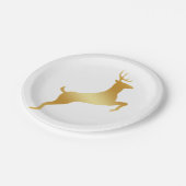Rendiergouden silhouette papieren bordje (Gekanteld)