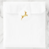 Rendiergouden silhouette ronde sticker (Tas)