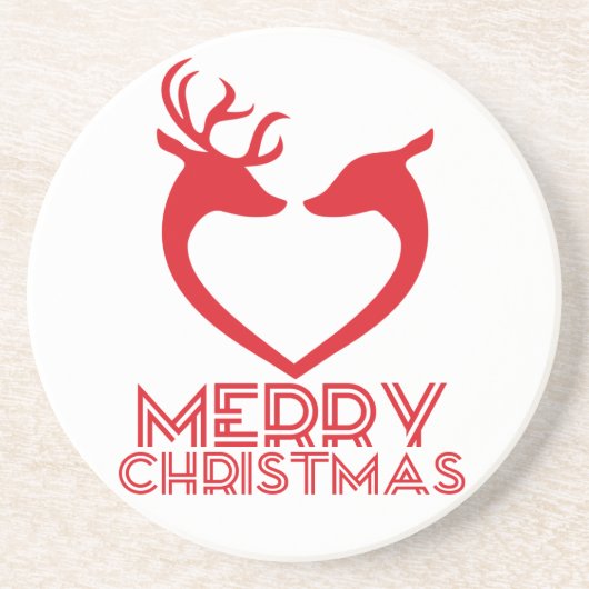 rendierhart zandsteen onderzetter (Voorkant)