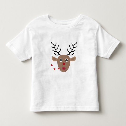 rendierharten Kisses Festive Kerstmis Cute Kinder Shirts (Voorkant)