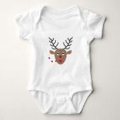 rendierharten Kisses Festive Kerstmis Cute Romper (Voorkant)