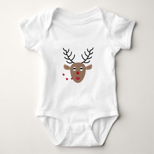 rendierharten Kisses Festive Kerstmis Cute Romper (Voorkant)