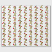 Rendierhond Kerstmis Cadeaupapier (Vlak)
