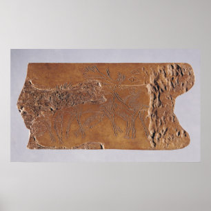 rendierhoorn gekaard met herten en luipend poster