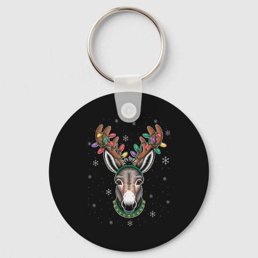 Rendierhoorns Mooie Kerst Dier Xmas Kinderen Sleutelhanger (Voorkant)
