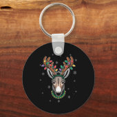 Rendierhoorns Mooie Kerst Dier Xmas Kinderen Sleutelhanger (Voorkant)