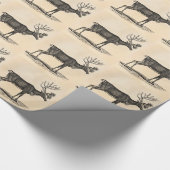  rendierillustratie - Kerstmis van 1800 Cadeaupapier (Hoek)