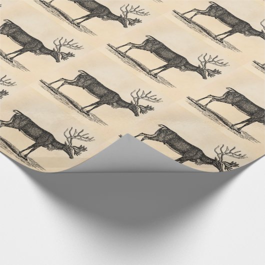  rendierillustratie - Kerstmis van 1800 Cadeaupapier (Hoek)