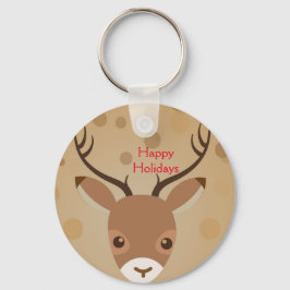 rendierillustratie op een bruine achtergrondtoets sleutelhanger