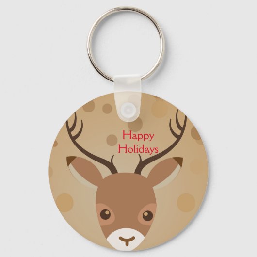 rendierillustratie op een bruine achtergrondtoets sleutelhanger (Voorkant)