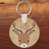 rendierillustratie op een bruine achtergrondtoets sleutelhanger (Voorkant)
