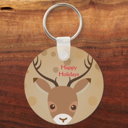 rendierillustratie op een bruine achtergrondtoets sleutelhanger (Voorkant)