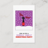 Rendierkat, Kerstfeesticket Uitnodiging Informatiekaartje (Voorkant)