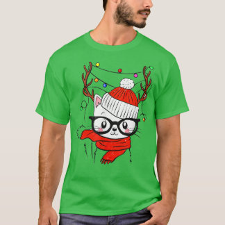 rendierkat kerstmis lichte kerstmis met wierkatje t-shirt