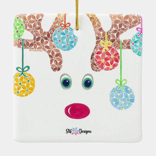 rendierkeramisch siermiddel keramisch ornament (Achterkant)