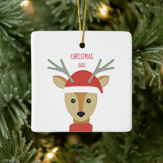 Rendierkerst 2021Keramisch sieraad Keramisch Ornament (Boom)