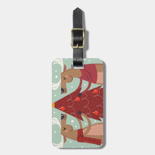  rendierkerst bagagelabel (Voorkant verticaal)