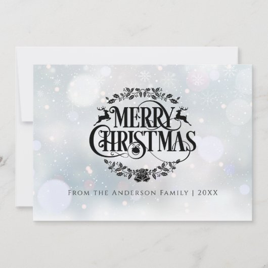 Rendierkerst botanische kreet feestdagenkaart (Voorkant)