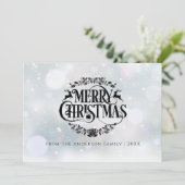 Rendierkerst botanische kreet feestdagenkaart (Staand voorkant)