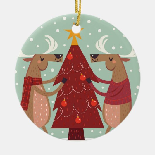  rendierkerst keramisch ornament (Voorkant)