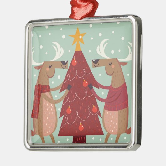  rendierkerst metalen ornament (Links)