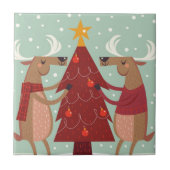  rendierkerst tegeltje (Voorkant)