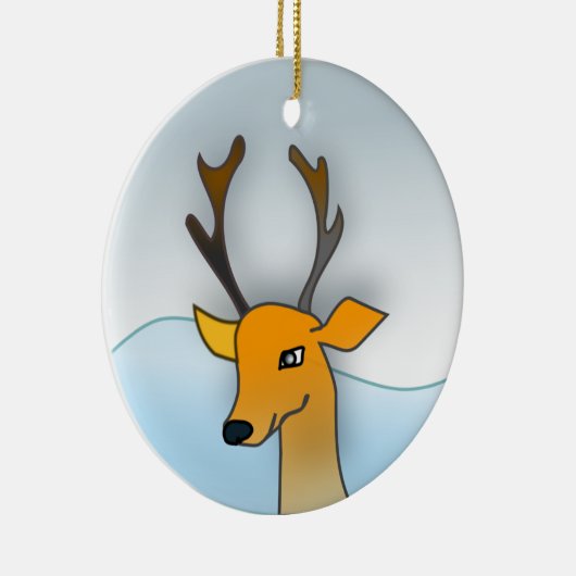 Rendierkerstversiering Keramisch Ornament (Rechts)