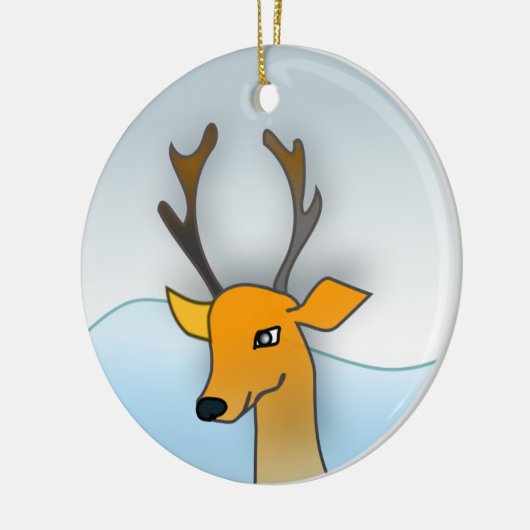 Rendierkerstversiering Keramisch Ornament (Links)